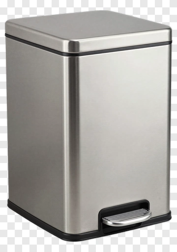 Stainless Steel Foot Pedal Trash Can PNG