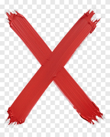 Red X Paint Stroke PNG