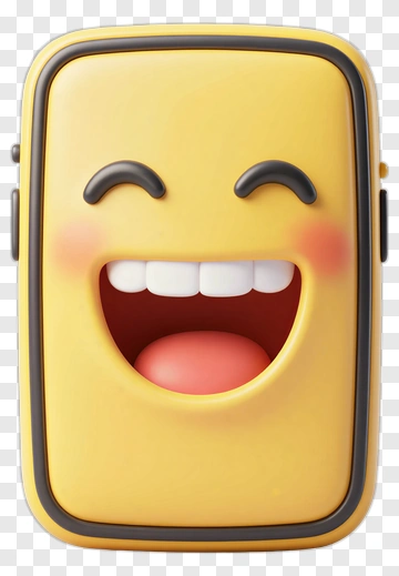 Yellow Smiling Phone With Happy Face PNG