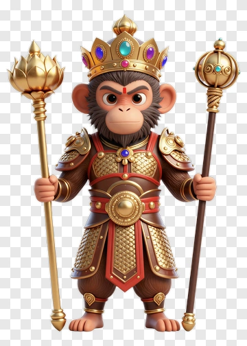 Monkey King In Golden Armor PNG