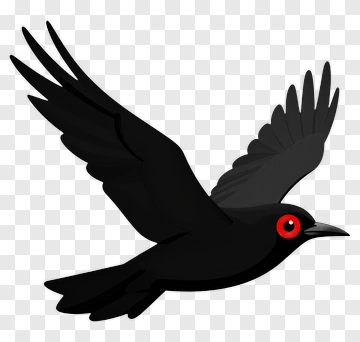 Flying Crow With Red Eyes PNG