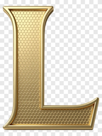 Golden Letter L With Hexagonal Texture PNG