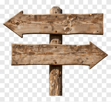 Wooden Arrow Directional Sign PNG