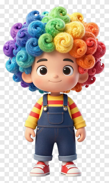 Child With Rainbow Hair PNG