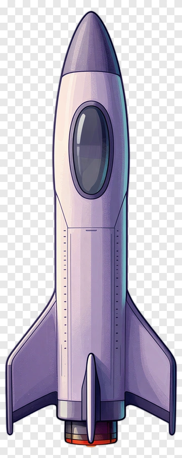 Purple Rocket Launching PNG