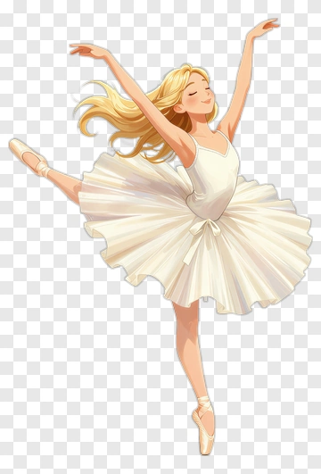 Graceful Ballerina In White Tutu PNG