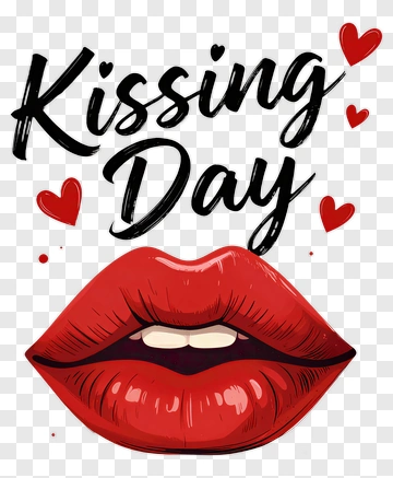 Kissing Day With Red Lips PNG