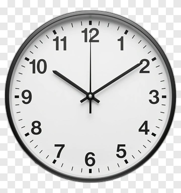 Wall Clock With Black And White Face PNG