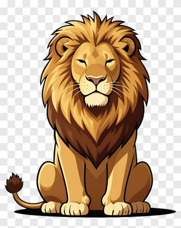 Cartoon Lion Sitting PNG