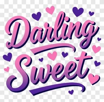 Darling Sweet Lettering Design PNG