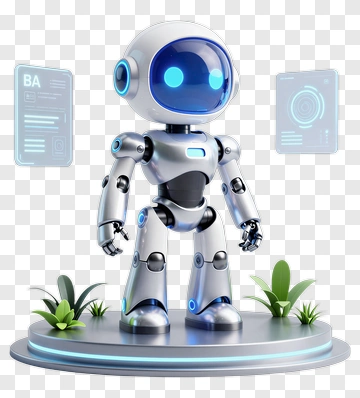 Futuristic Robot With Digital Displays PNG