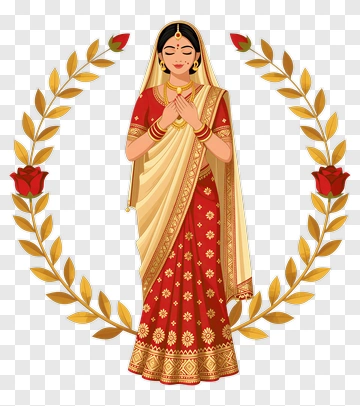 Indian Woman In Wedding Sari PNG