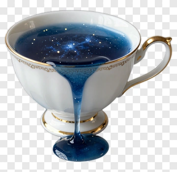 Starry Liquid Pouring From Teacup PNG