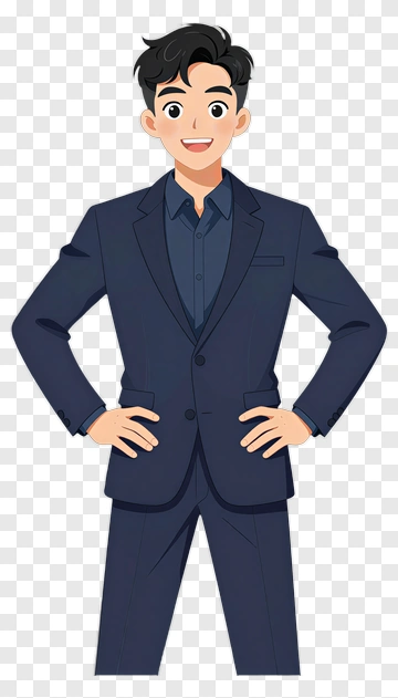 Cartoon Man In Business Suit PNG
