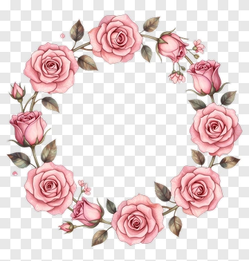 Pink Rose Wreath PNG