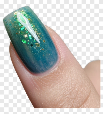 Blue Green Glitter Nail Art PNG