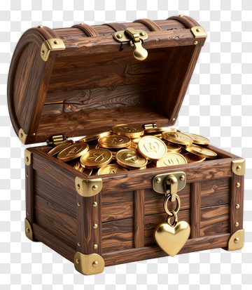Open Treasure Chest With Gold Coins PNG