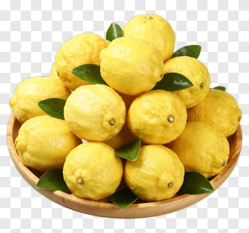 Fresh Lemons With Green Leaves PNG
