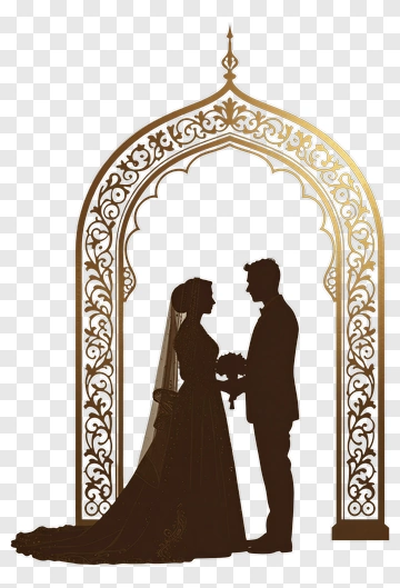 Couple Under Ornate Arch PNG