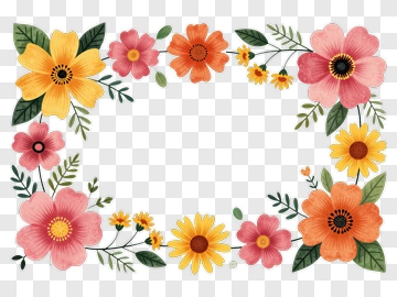 Flower Arrangement Border PNG