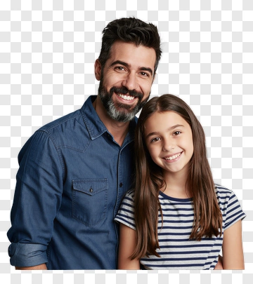 Happy Father And Daughter Portrait PNG