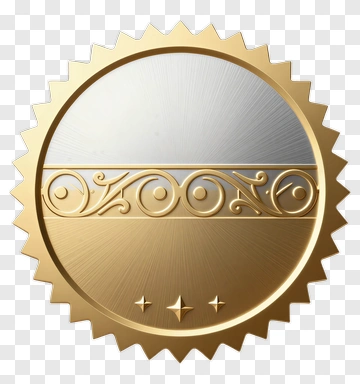 Golden Medal With Ornate Design PNG