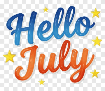 Hello July PNG