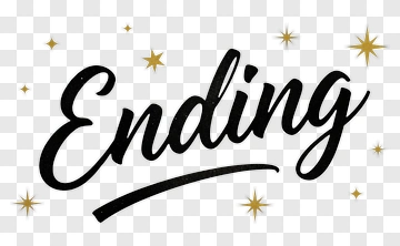 Ending Text With Gold Stars PNG