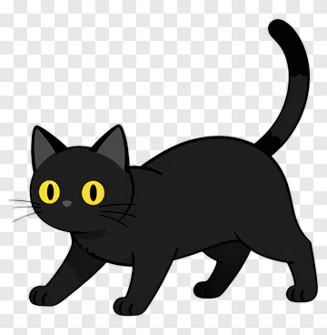 Black Cat With Yellow Eyes PNG