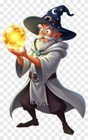Wizard Holding Magic Orb PNG