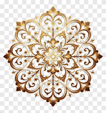 Golden Ornamental Mandala Design PNG