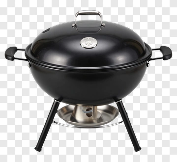 Black Grill With Stainless Steel Lid PNG
