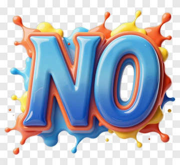 Bold 3D NO With Color Splatter PNG