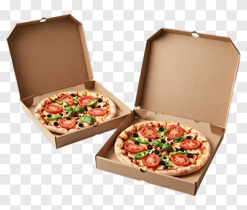 Two Pizzas In Open Cardboard Boxes PNG