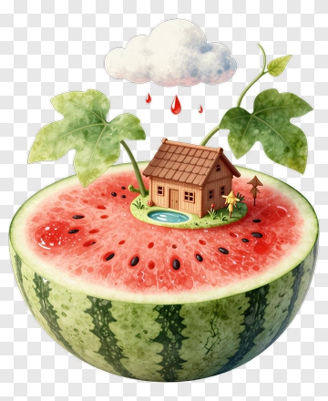 Tiny House In A Watermelon PNG