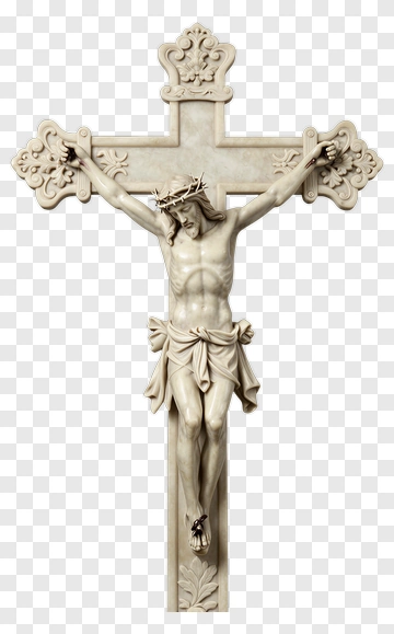 Christ On Cross Marble Sculpture PNG