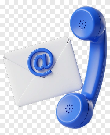 Blue Phone And Email Envelope PNG