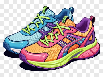 Pair Of Colorful Running Shoes PNG