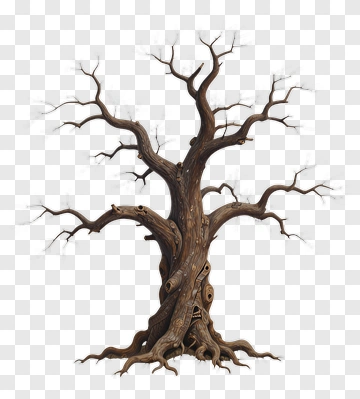 Ancient Tree With Twisted Roots PNG