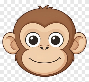 Cute Monkey Face PNG