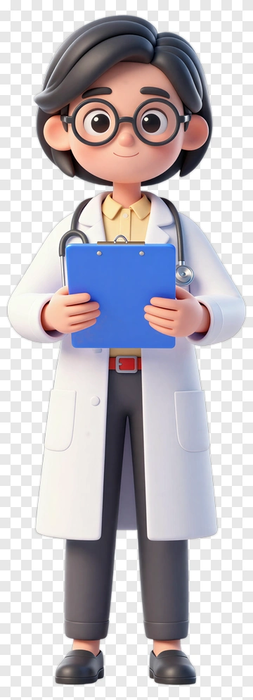 Cartoon Doctor Holding Clipboard PNG