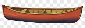 Red And Blue Canoe PNG