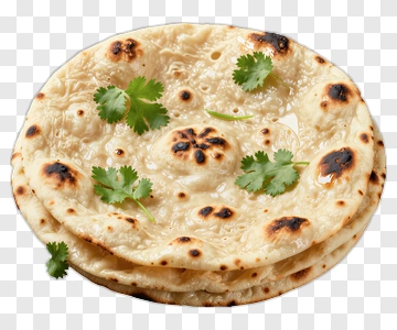 Stack Of Naan With Cilantro PNG