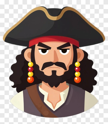 Pirate With Earrings PNG