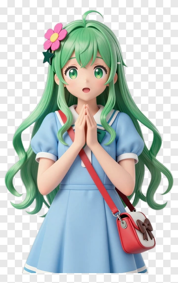 Anime Girl In School Uniform Praying PNG