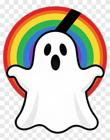 Ghost With Rainbow PNG