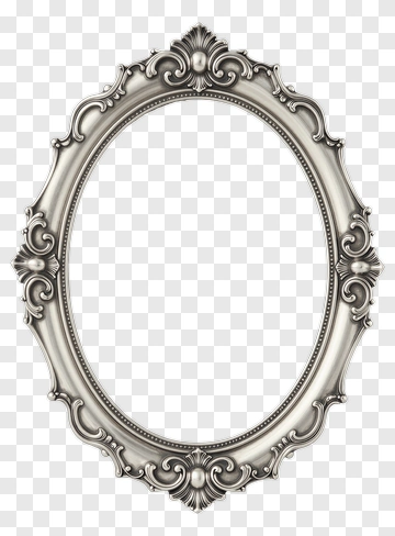 Ornate Silver Mirror PNG