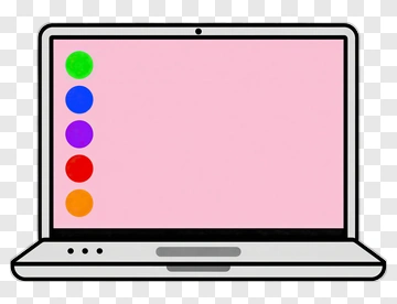 Laptop With Color Circles PNG