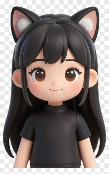 Chibi Girl With Cat Ears PNG