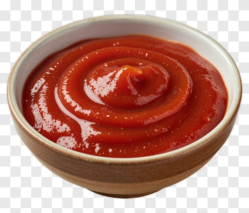 Red Ketchup In A Brown Bowl PNG